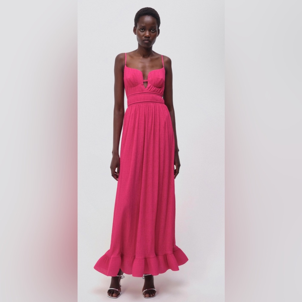 Simkhai MAUDE MAXI DRESS bold pink size 6